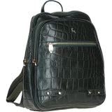 Croc Print Leather Backpack with Gold Hardware Green/Croc: 52235