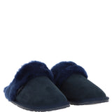 Women's Classic  Suede Sheepskin Slippers Navy: FEN-LADIES SLIPPERS