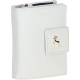 Ashwood Leather RFID Secure Wallet/Purse with Zip and Stud Closure White: X-30