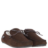 Fenland Classic Mens Suede Sheepskin Maverick Slippers Brown
