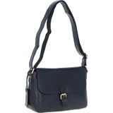 Vintage Leather Cross Body Shoulder Bag Navy – G22