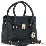 Elegant Ashwood Compact Handbag with Detachable Crossbody Strap Black: Y-55
