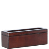 Ashwood Leather's Premium Triple Watch Case with See-Through Lid Chestnut: LF-105