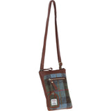 Authentic Ashwood Leather & Harris Tweed® Cloth Crossbody Bag Brown/Mcload: TW-29-02-TM