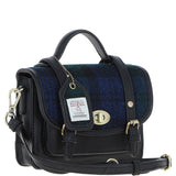 Ashwood Leather & Harris Tweed® Cloth Mini Satchel Bag with Twist Lock Black/Watch: TW-32-03-BW
