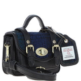 Ashwood Leather & Harris Tweed® Cloth Micro Satchel Bag with Twist Lock Black/Watch:TW-36-03-BW