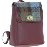 Ashwood Leather & Harris Tweed® Cloth Compact Backpack Wine/Mcload: TW-65-17-WM