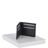 Cow Waxy Leather Classic 8 Card Bill-Fold Wallet Black : 1551
