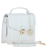 Compact Ashwood Handbag with Detachable Crossbody Strap White: Y-54