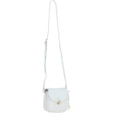 Ashwood Elegant Leather Crossbody Bag with Twist Lock White: Y-52