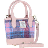 Ashwood Leather & Harris Tweed® Cloth Small Grab Bag Baby-Pink/Pink: TW-63-15-BP