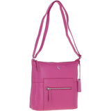 Versatile Leather Shoulder Bag Berry: Bondoran