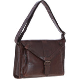 Ashwood Leather Laptop Messenger Shoulder Bag With Buckle Flap Tan: RHODE