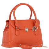 Premium Leather Shoulder Bag with Detachable Crossbody Strap Orange: Y-56
