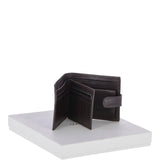Vegetable Tanned 8 Card, ID & Coins & Zip Billfold Tab Leather Wallet Brown : 1258-VT