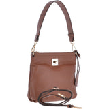 Small Two In One Leather Crossbody Bag & Shoulder Bag Tan : 62539