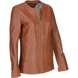 Ladies Ashwood Leather Casual Jacket Tan: AWL-881