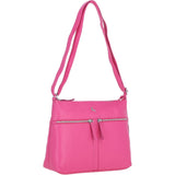 Sleek Luxe Leather Shoulder Bag Hot Pink: Mourne