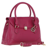 Premium Leather Shoulder Bag with Detachable Crossbody Strap Raspberry: Y-56