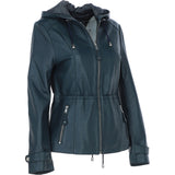 Luxurious Ashwood Leather Jacket with Hood Navy: Anne