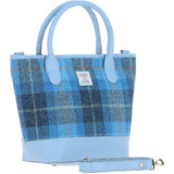 Ashwood Leather & Harris Tweed® Cloth Large Grab Bag Baby-blue/Blue: TW-64-19-BB
