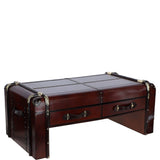 Luxury Real Leather Coffee Table Chestnut :lf-148