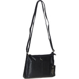 Elegant Leather Crossbody Bag Black: Delilah