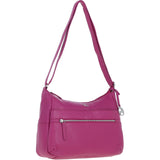 Leather Shoulder Bag with Zip & Magnetic Pocket Berry: Meath