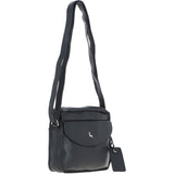 Ashwood Leather Ladies Crossbody Bag Black: Glasgow