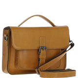 Ashwood Leather Medium Crossbody Satchel Bag Mustard: P-62