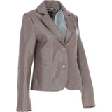 Ashwood Leather Women's Two Button Taupe Blazer: 10157