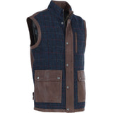 Ashwood Leather x Harris Tweed Men's Gilet Brown/Navy: TW-901-011-BN