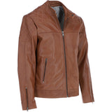 Ashwood Men's Leather Biker Jacket Tan: 8055