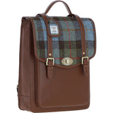 Ashwood Leather & Harris Tweed® Cloth Large Backpack with Twist Lock Tan/Mcload: TW-38-02-TM