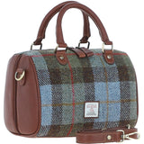 Ashwood Leather & Harris Tweed® Cloth Medium Barrel Bag Tan/Mcload: TW-62-02-TM