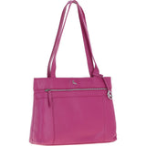 Classic Leather Zipped Shoulder Bag Berry: Derry