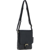 Ashwood Compact Leather Flap Over Bag Black: Q-42