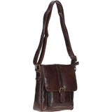 Elegant Leather Messenger Bag with Adjustable Strap Brown: TL-003