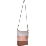 Multicoloured Zip Top Cross Body Bag Tan Multi – Ela 1879