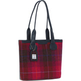 Ashwood Leather & Harris Tweed® Cloth Genuine Leather Shoulder Bag Navy/Pink: TW-23-06-NP