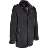 Luxury 4 Button Single Breasted  Sheepskin Coat Black: KE-223