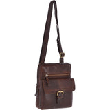 Leather Vintage Medium Flight Shoulder Bag Brandy : G-33