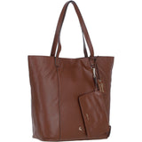 Ashwood Leather Shoulder Bag with Detachable Pouch 2 Tone Tan: 64454