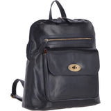Vegetable Tanned Medium Leather Backpack Navy :  V-28