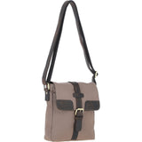 Fenland Canvas & Leather Crossbody Bag Mud/grey: FEN-753