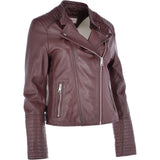 Leather Biker Jacket Oxblood: N-31