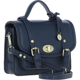 Stylish Ashwood Leather Small Satchel Bag Navy: Y-61