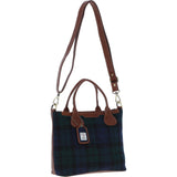 Versatile Ashwood Leather & Harris Tweed® Cloth Shoulder Bag Tan/Watch: TW-22-04-TW