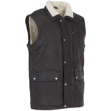 Ashwood Men's Leather Waistcoat Brown Snuff: LUCK