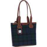 Ashwood Leather & Harris Tweed® Cloth Genuine Leather Shoulder Bag Tan/Watch: TW-23-04-TW